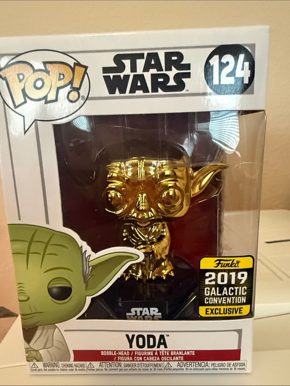 2019 Exclusive Funko Gold Yoda Chrome Star Wars Vinyl Figure